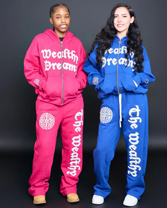 Customized Men Puff Printing Stacked Joggers Suits Set Men Custom Street Wear Wholesale Stack Sweat <b>Pant</b> Set Tracksuits for Men - Product Image 2