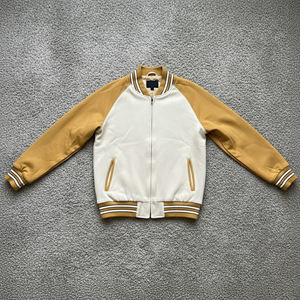 2025 100% cotton <b>fleece</b> varsity jacket for men's custom DTG printed logo heavyweight varsity jacket - Product Image 5