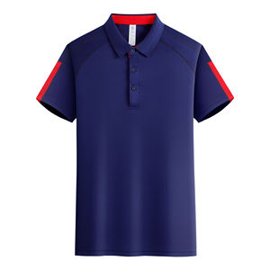 Men's High Quality Polo <b>T</b>-<b>shirts</b> Breathable Mesh Stand <b>Collar</b> Slim Business Style Embroidered Premium Silk Fabric Polo <b>Shirts</b> - Product Image 2