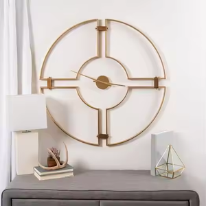 นาฬิกาควอตซ์สไตล์ไต้หวันตกแต่งผนังสไตล์วินเทจทำจากโลหะขนาดใหญ่สำหรับห้องนั่งเล่นแบบเงียบ - Product Image 1