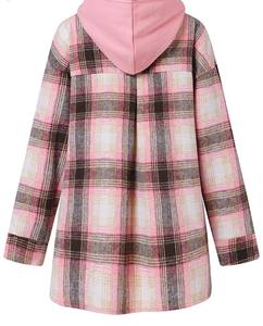 เสื้อกันหนาวแบบสวมหัวสำหรับผู้หญิง, เสื้อมีฮู้ดลายสก๊อตวินเทจมีฮู้ดแขนยาวทรงหลวมลำลองสำหรับฤดูใบไม้ร่วง - Product Image 4