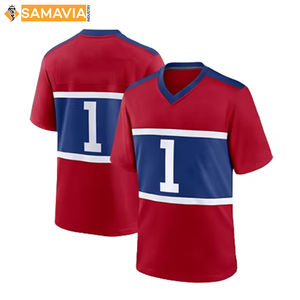 SAMAVIA High Quality <b>White</b> Black Orange American Football <b>Jersey</b> Sets Embroidery <b>Short</b> Sleeves 100% Polyester Breathable - Product Image 5