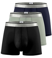 Boxers pour hommes en coton doux respirant ODM 2023 avec taille en maille tricotée, logo personnalisé imprimé