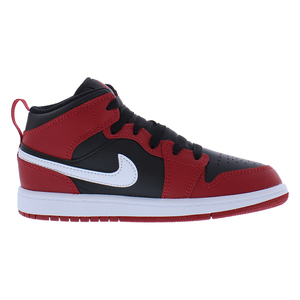 Zapatos Nike Jordan 1 Mid PS para niños Color: Negro/Blanco/Rojo Gimnasio 100% auténtico - Product Image 3