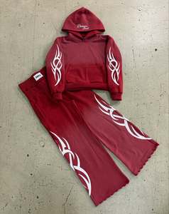 Chándal con capucha para hombre, personalizado al por mayor, de corte holgado, con estampado serigrafiado, teñido en prenda, lavado ácido, forro polar de poliéster/algodón, invierno 360 - Product Image 1