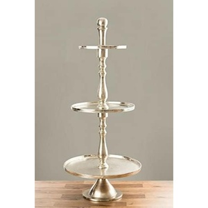 3 Tier Aluminum Casted Modern Design Cake <b>Stand</b> for Weddings & Parties Durable Elegant Design for Cakes <b>Cupcakes</b> & Desserts - Product Image 1