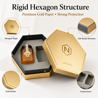 Boîte cadeau hexagonale personnalisée en papier doré de luxe pour confiseries, ensembles cadeaux alimentaires, emballage rigide pour confiture, bonbons, cadeaux alimentaires