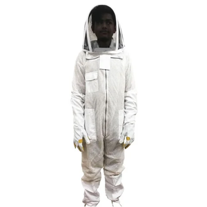 Combinaison d'élevage d'abeilles résistant aux piqûres équipement de protection du rucher respirant maille de coton Durable combinaison complète du corps voile Protection UV 50 + - Product Image 4