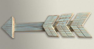 Flechas decoración de pared juego de madera de 2 granja flecha azul signo decorativo rústico hogar pared colgante decoración hogar sala de estar comedor - Product Image 3