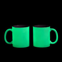 Tasses à café café lait tasse de voyage avec poignée lueur dans le noir Sublimation céramique sensible à la chaleur céramique 11oz tasses à thé