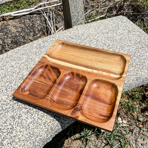 Ensemble de plaques de contrôle alimentaire en bambou écologique essentiel pour usage quotidien avec motif végétal - Product Image 6