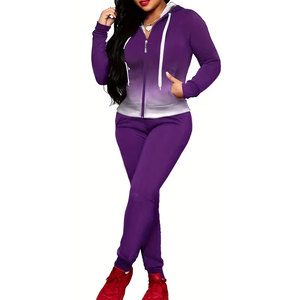 Ensemble de survêtement décontracté pour femme, design personnalisé, couleur unie, en polaire respirant, pour une utilisation en extérieur - Product Image 5