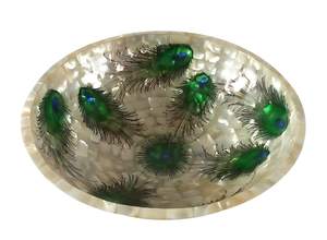 Tazón de Madera Artesanal Ecológico Estilo Rústico con Nácar, Acabado Premium Hecho a Mano para Hogar y Hotel - Product Image 2