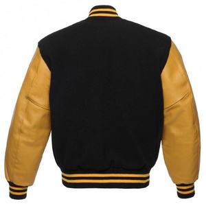 Chaquetas universitarias para hombre con etiqueta personalizada Chaqueta con letras informal con mangas de cuero de talla grande recién llegada - Product Image 6