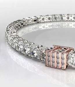 Bracelet tennis, bracelet tennis en or blanc, bracelet en oxyde de zirconium, bracelet délicat, bracelet en diamant, cadeau pour elle, bracelet - Product Image 4