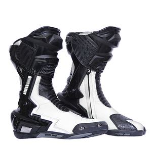 Men Power Track Racing Motorbike <b>Boots</b> Real Leather Sportswear Motorcycle Racing Shoes - Product Image 3