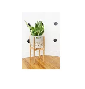 Custom logo wooden planter pot stand flower pot vegetable Herbs planting pot holder stand at wholesale supplier