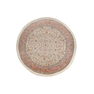 Gulmarg Ivory Hand Knotted Silk <b>Rugs</b> Medallion Rectangle Patchwork Patterns 9x12 for Home Living Room Decorations Skps-132" - Product Image 1