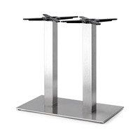 Base de table rectangulaire à double colonne H73cm, pied en fonte, colonnes en acier, pour tables de restaurant et de bar