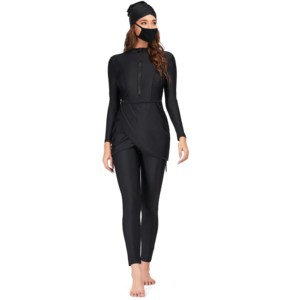 Maillot de bain islamique personnalisé pour femme à manches longues, style 2025, nouvelle collection, imprimé, logo frontal délavé, vente chaude - Product Image 1