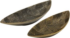 Chồng chéo vòng cung kết cấu platters earthy tone dập nổi kim loại món ăn đồ ăn & phục vụ tấm hình bầu dục khay | tái sử dụng Vanity khay - Product Image 3