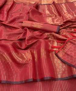 Saree tejido de encaje para fiesta de boda india - Product Image 5