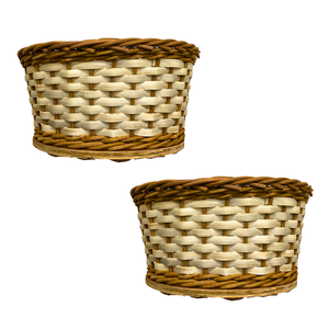 RATTAN BREAD STORAGE BASKET Wicker Basket Eco <b>Wooden</b> Bottom Serving & Display Trays for Restaurant & Hotel - Product Image 1