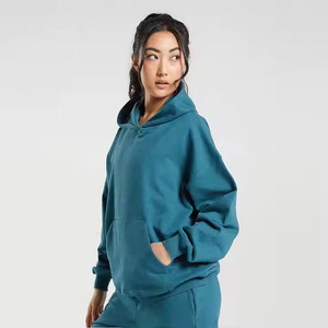 Vente en gros personnalisé 100% coton à manches longues sweats à capuche unisexes surdimensionnés pour femmes grande taille col montant saison d'hiver avec logo avant - Product Image 3