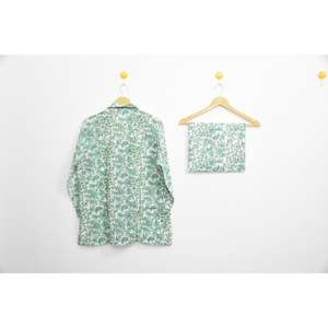 Nuevo Conjunto de Pijama de Algodón Floral Lujoso y Elegante con Estampado a Mano, Ropa de Dormir para Mujer, Conjuntos de Pijamas Cómodos para Mujer - Product Image 2