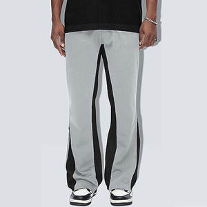 Pantalones deportivos Acampanados para hombre de alta calidad, logotipo personalizado, lona ligera, Patchwork, elástico, acampanado, diseño apilado, estilo informal - Product Image 5