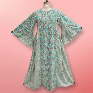 Ấn Độ handmade bông Dubai hồi giáo áo choàng Arab phụ nữ abaya Thổ Nhĩ Kỳ ăn mặc kaftans bán buôn