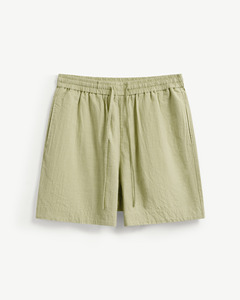 Men's Casual Mid-Waist Drawstring Closure Shorts <b>Elastic</b> <b>Waistband</b> Nonwoven Breathable Eco-Friendly Quick Dry Solid Anti-Wrinkle - Product Image 4