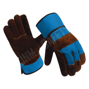 Guantes de trabajo de grano de cuero de vaca Rigger canadiense de calidad superior Guantes de seguridad de cuero ignífugos cómodos para jardinería industrial - Product Image 4