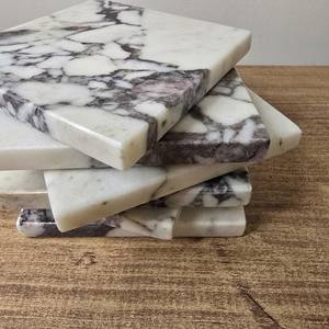 Sous-verres carrés en marbre Calacatta Viola avec bouchon, sous-verres de luxe pour boissons, décoration de table à domicile, livraison gratuite aux États-Unis - Product Image 6