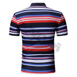 เสื้อยืดกอล์ฟผู้ชายเสื้อโปโลทำจากโพลีเอสเตอร์100% เรียบปักโลโก้งาน OEM - Product Image 3