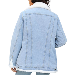 Veste en jean haute performance pour femmes, design classique, look streetwear, couleur unie, look élégant, veste en jean - Product Image 2