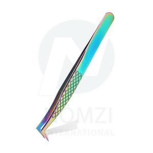 Pince à épiler d'extension de cils de beauté en acier inoxydable avec logo personnalisé, marque privée, pointe pointue, volume russe, vente en gros - Product Image 1