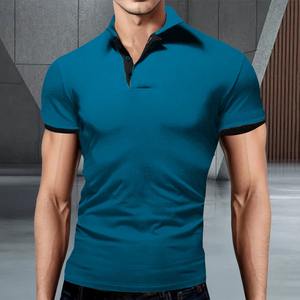 Polo de diseño éxito de ventas logotipo personalizado poliéster color sólido uniforme Polo de golf para hombre - Product Image 1