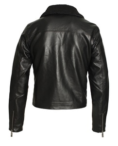 <b>Mens</b> Motorcycle Classic Leather <b>Jacket</b> Retro Racer Cafe Bikers Real Genuine Leather Removeable Shearling Fur Collar Vintage OEM - Product Image 4