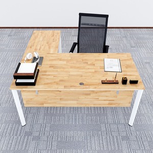 HBOV018-Escritorio Ovalado Contemporáneo en Forma de L de 160x160 con Patas Ensambladas, Material de Placa, Muebles de Oficina para Dormitorio - Product Image 2