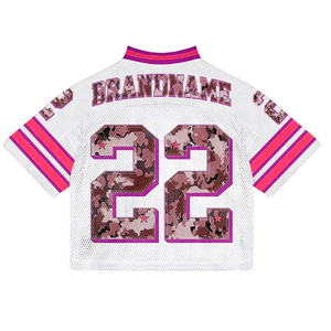 Wholesale Manufacturer Custom Sublimation Boxy American Football Jersey Breathable Quick Dry Oversized <b>Short</b> <b>Mesh</b> T-Shirts - Product Image 2