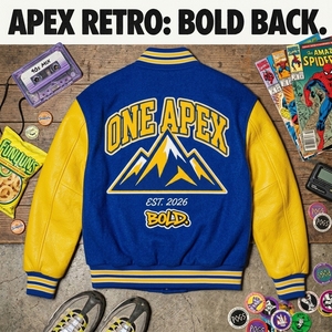 Veste de baseball rétro personnalisée des années 90 ONEAPEX à capuche pour homme, bleu et jaune, avec manches en cuir et laine, OEM ODM - Product Image 2