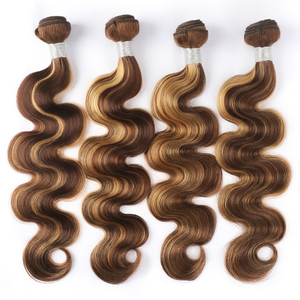 Extensiones de cabello humano con ondas corporales alineadas con cutícula brasileña virgen Color Piano - Product Image 5