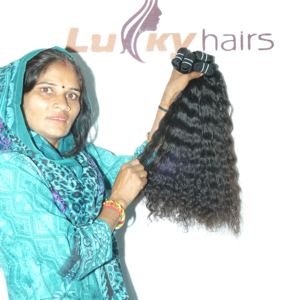 เครื่องต่อผมมนุษย์สองชั้นแบบไม่ผ่านกระบวนการการทอผ้าสองชั้นทำหนังกำพร้าแบบไม่ผ่านกระบวนการทรงหยิกตามธรรมชาติแบบ100% - Product Image 3