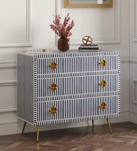 Commode en bois incrustée d'os de luxe commode artisanale salon moderne stockage multifonctionnel coût bon marché - Product Image 6