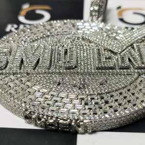 Pendentif personnalisé en diamant VVS Hip Hop Rapper Lettre Plaqué or rose 10K 14K 18K Argent sterling Bijoux fins Fête chrétienne - Product Image 4