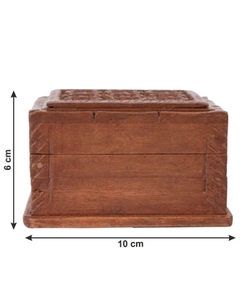 Joyero tallado a mano de madera de nogal con motivos florales en la parte superior 4x4 pulgadas hecho a mano de madera Ideas de regalo únicas para hombres y mujeres - Product Image 5