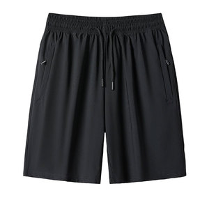 Conjunto informal de dos piezas de verano para hombre, tejido de punto de secado rápido con patrón impreso, venta en línea, camiseta y pantalones cortos de color sólido - Product Image 2