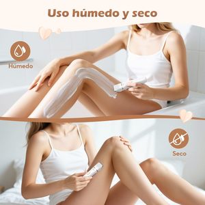 Afeitadora Eléctrica para Mujer 3 en 1, Recortadora para el Área del Bikini, Inalámbrica, Resistente al Agua IPX7, Apta para la Piel, con Cuchilla Triple de Repuesto - Product Image 4