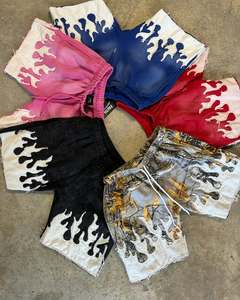 Conjuntos de pantalones cortos con bordado desgastado para hombre, pantalones cortos de algodón desteñidos al sol, pantalones cortos lavados con ácido para hombre de Elegant Sports - Product Image 1